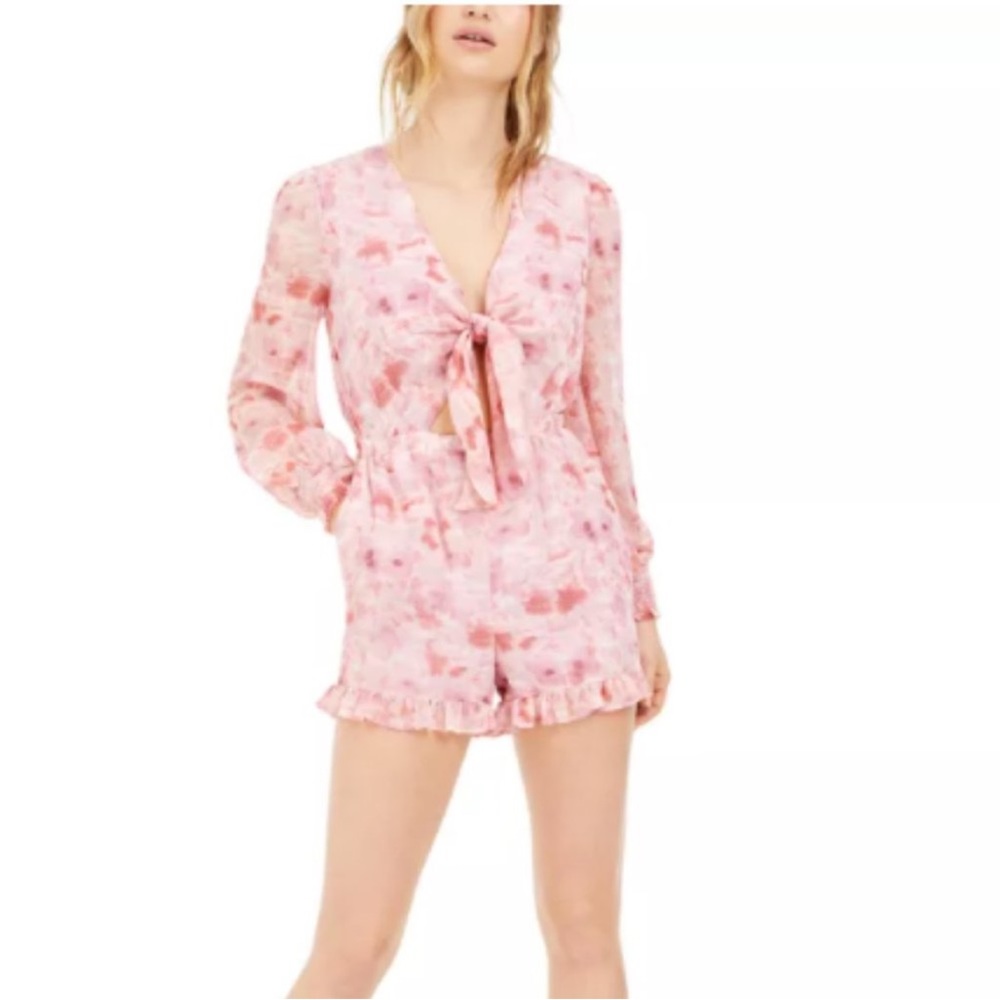 Bar III Pink Floral Romper NWT